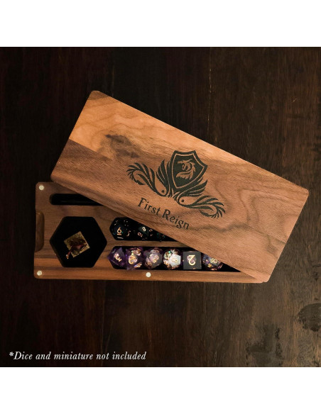 Bandeja de Dados de Madera First Reign Nuez Negra 2 Compartimentos
