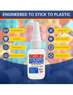Pegamento Plástico SWIFFAR 50g - Adhesivo Super Claro y Resistente 2