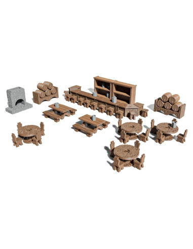 Juego de Terreno de Taberna STAHLHAMMERS - 70 Piezas 28mm