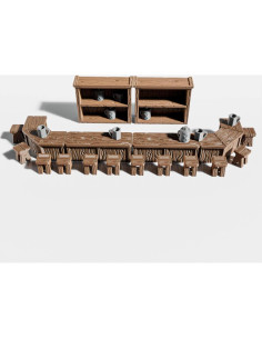 Juego de Terreno de Taberna STAHLHAMMERS - 70 Piezas 28mm 2