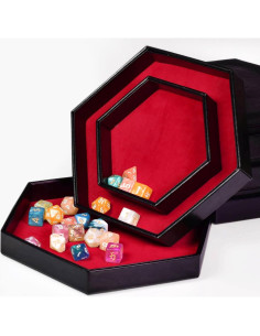 Bandeja de Dados KSNDie Hexagonal 22.5cm Rojo 2 en 1 2