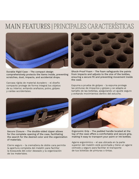 Estuche de Almacenamiento Hartem para 60 Botellas de Tinta y Pintura