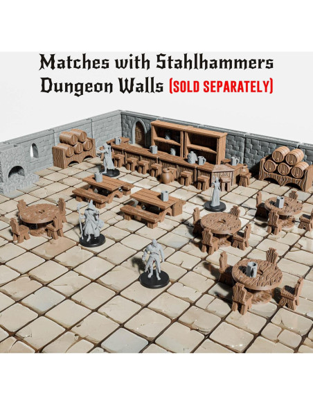 Juego de Terreno de Taberna STAHLHAMMERS - 70 Piezas 28mm