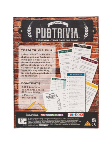 Juego de Trivia de Pub University Games para 4+ Jugadores
