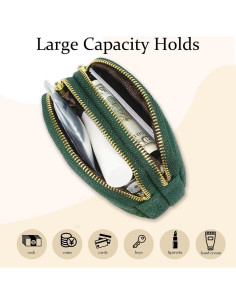 Billetera de Monedas de Cuero WOZEAH Verde para Mujeres 2