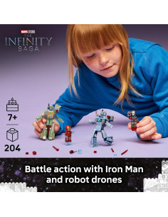 LEGO Marvel Iron Man y War Machine vs Drones Hammer 76320 2