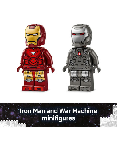 LEGO Marvel Iron Man y War Machine vs Drones Hammer 76320