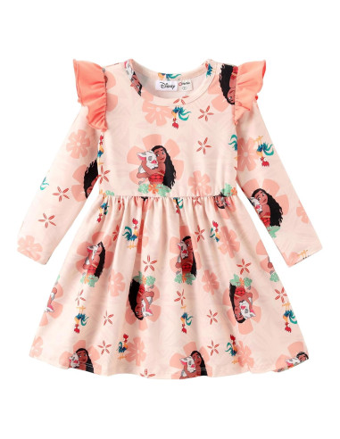 Vestido de Manga Larga Coral Moana Disney para Niñas 3T