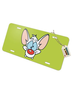Placa de Licencia de Metal Pinky y el Cerebro - 15.2x30.5cm