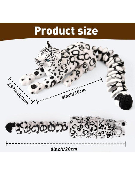 Figura Articulada Leopardo de Nieve 20 cm - Foshan