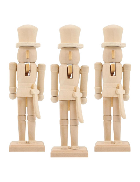 Adorno Cascanueces de Madera FAVOMOTO 3PCS Navidad DIY