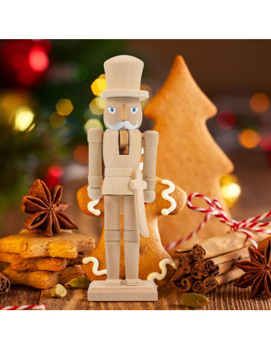 Adorno Cascanueces de Madera FAVOMOTO 3PCS Navidad DIY