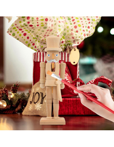 Adorno Cascanueces de Madera FAVOMOTO 3PCS Navidad DIY