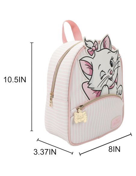 Mochila Mini Disney Aristocats Marie Rosa y Blanca 26.67 cm Mochila Mini Disney Aristocats Marie Rosa y Blanca 26.67 cm