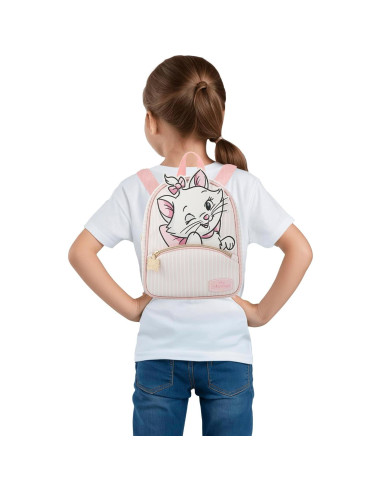 Mochila Mini Disney Aristocats Marie Rosa y Blanca 26.67 cm