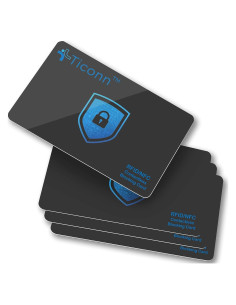 Tarjetas de Bloqueo RFID TICONN - Paquete de 4, Protección Contactless