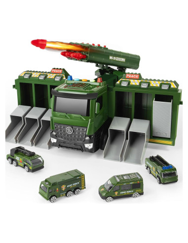 Camión Militar con 8 Misiles y 6 Mini Juguetes - Shenzhen Tubaosiji