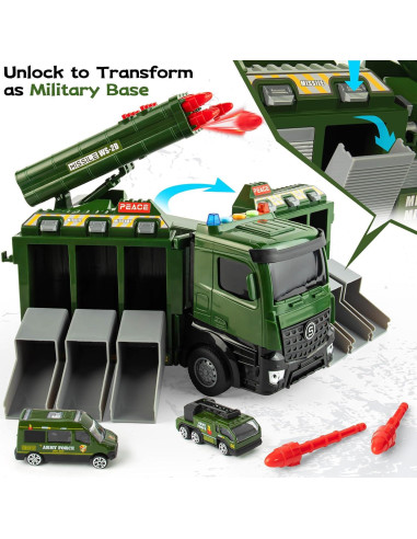 Camión Militar con 8 Misiles y 6 Mini Juguetes - Shenzhen Tubaosiji