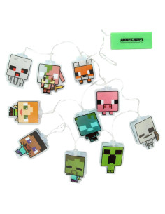 Luces de Cadena LED Minecraft Paladone 10 Personajes Multicolor
