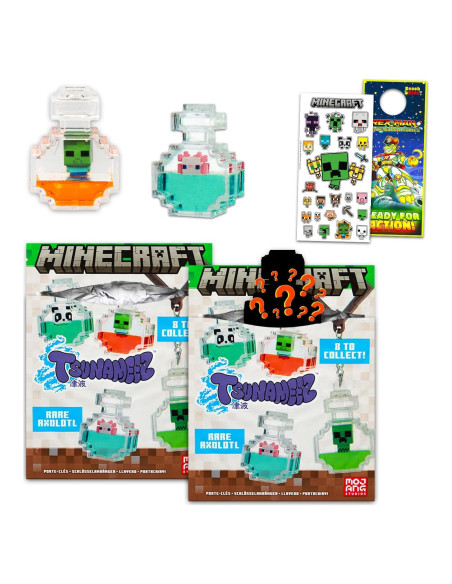 Bolsa Sorpresa Llavero Tsunameez Minecraft Serie 2 - 2 Paquetes