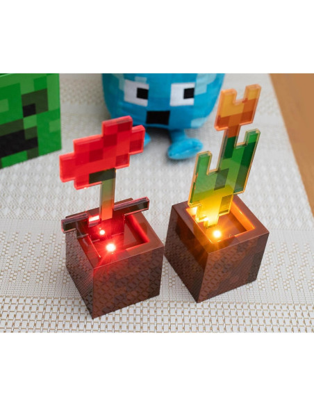 Luz de Ambiente LED Minecraft - Juego de 2 Tulipán y Amapola
