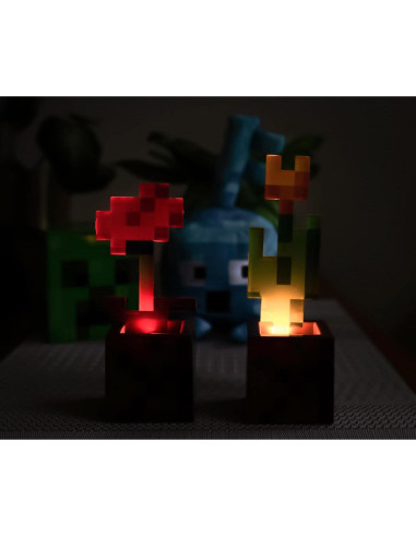 Luz de Ambiente LED Minecraft - Juego de 2 Tulipán y Amapola
