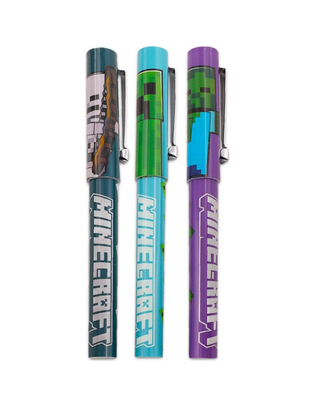 Bolígrafos Minecraft - Paquete de 6 Accesorios Escolares