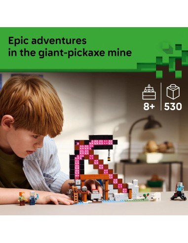 LEGO Minecraft La Mina de la Pica 21277 - Set de Construcción 530 Piezas