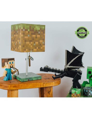 Lámpara de Escritorio LED Ukonic Minecraft Bloque de Hierba 35.56cm
