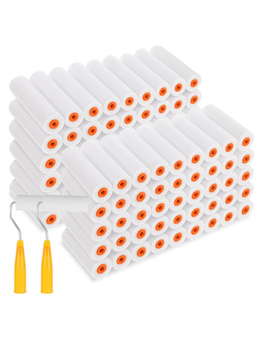 100 Pcs Rodillo de Pintura de Espuma 10 cm JOUTYFOR con Mangos