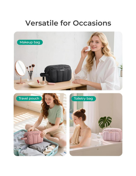 Organizador de Maquillaje de Viaje BAGSMART Rosa 25.5x15.5x10.5 cm Organizador de Maquillaje de Viaje BAGSMART Rosa 25.5x15.5x10.5 cm
