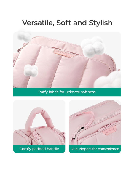 Organizador de Maquillaje de Viaje BAGSMART Rosa 25.5x15.5x10.5 cm Organizador de Maquillaje de Viaje BAGSMART Rosa 25.5x15.5x10.5 cm