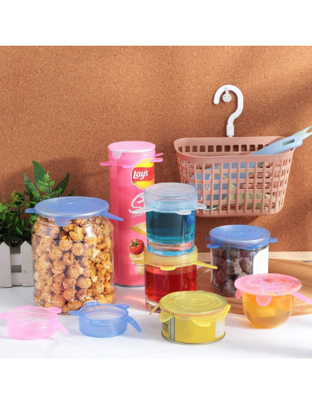 16 Tapas de Silicona Patelai Reutilizables 6.6-8.4 cm Multicolor