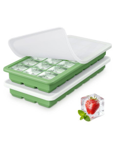 Bandejas de Hielo de Silicona Xyuetia 42 Cubos Apilables Verde