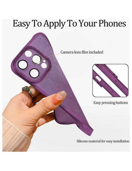 Funda clara con brillo Hlgcokro para Honor 200 - Púrpura