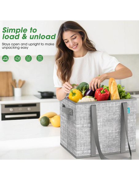 Bolsas de Compras Reutilizables Fab Totes 3 PCS Gris 23L Bolsas de Compras Reutilizables Fab Totes 3 PCS Gris 23L