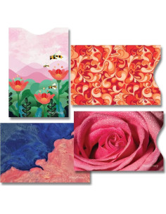 8 Fundas Bloqueadoras RFID PokCat - Protección Tarjetas Créd. Rojo/Rosa 2