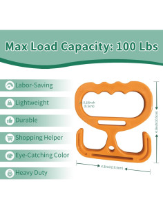 Porta Bolsas de Compras Mimoment Naranja - Soporta 45.36kg 2