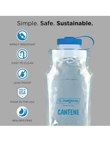 Cantimplora Nalgene Flexible 0.95L Boca Ancha Libre BPA