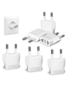 Adaptador de Enchufe de Viaje MIKWOAB Tipo C - 6 Piezas