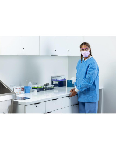 Máscara de Procedimiento HALYARD Rosa Nivel 1 con Ganchos