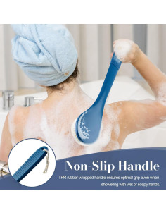 Esfregador de Espalda VANZAVANZU 43 cm Antideslizante Azul Marino 2