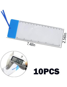 Regla con Lupa RHCXCYTJ 10PCS Aumento 3X PVC Azul 2