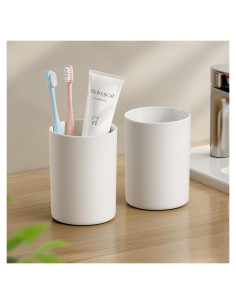 Vaso para Cepillos de Dientes GONGQIN 390ml Blanco 2Pcs