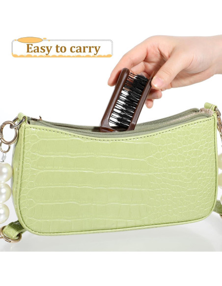 Cepillo de Pelo Plegable LIQWEI Mini de Cerda de Jabalí