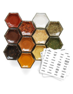 Kit Gneiss Spice de 12 Tarros Magnéticos de Especias Orgánicas