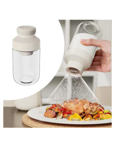 Salero Automedidor YAMKNICE de Vidrio 260ml Libre BPA Gris