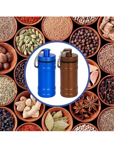 Contenedor de Especias Portátil Rufado con Cuchara Telescópica