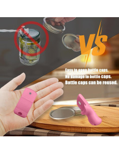 Abridor de Tarros Mason LXLO Rosa Durazno, Ergonomico y Magnético 2