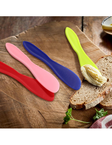 16 Cuchillos de Mantequilla de Plástico Kritkin Multicolor